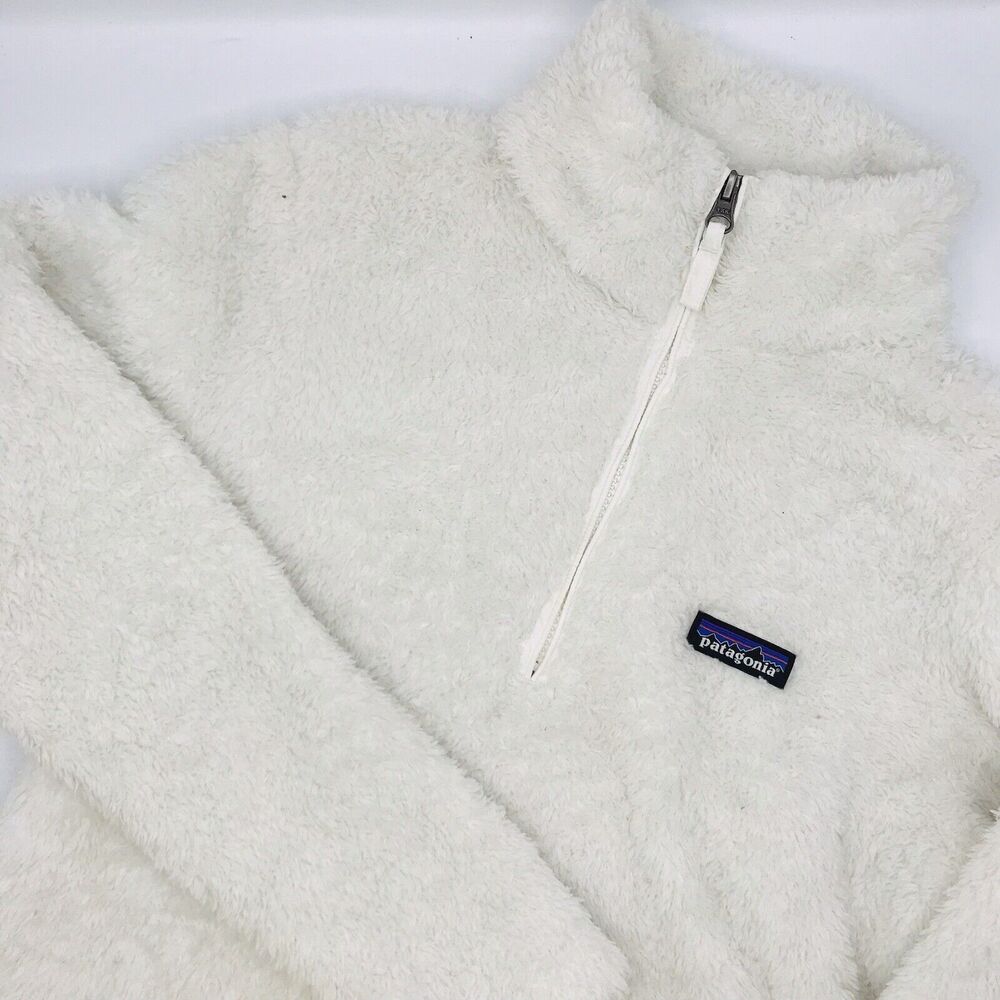 Patagonia Los Gatos Fleece Fuzzy Jacket 1/4 Zip Pullover Birch White Size Small